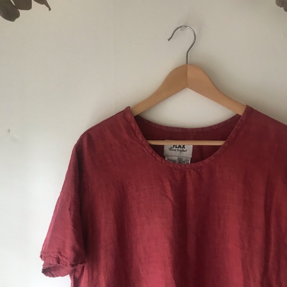 Orangey-Red shirt by FLAX
